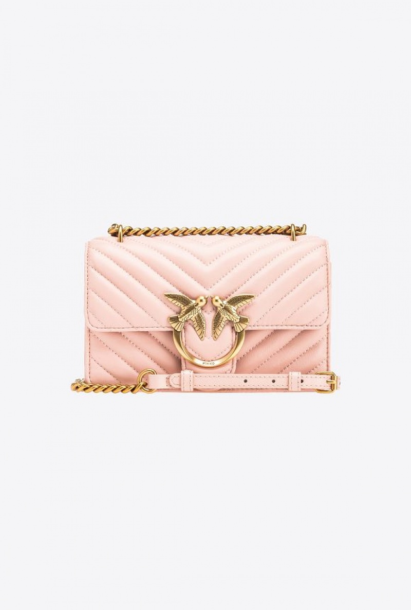 Pinko Mini Love Bag One Simply PINK/DUSTY PINK-ANTIQUE GOLD | SN-PKO32601