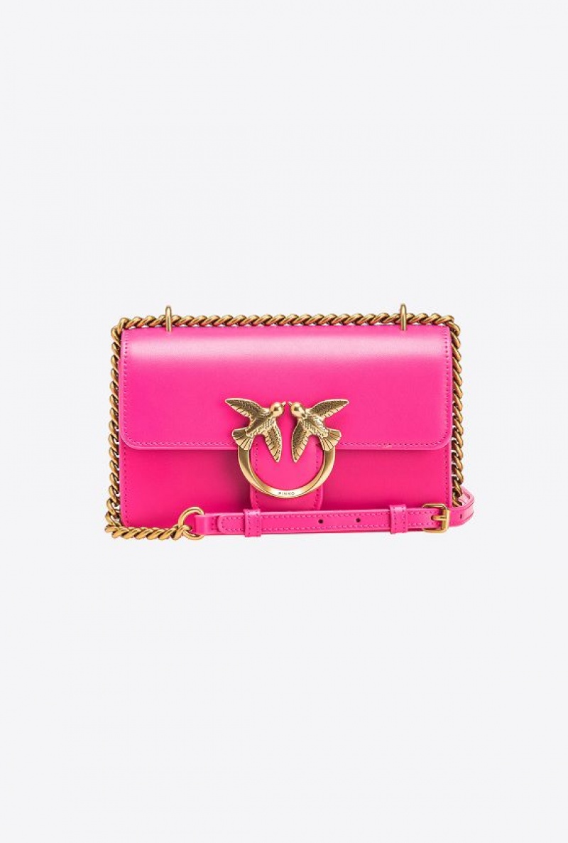 Pinko Mini Love Bag One Simply PINKO PINK-ANTIQUE GOLD | SN-PKO32587