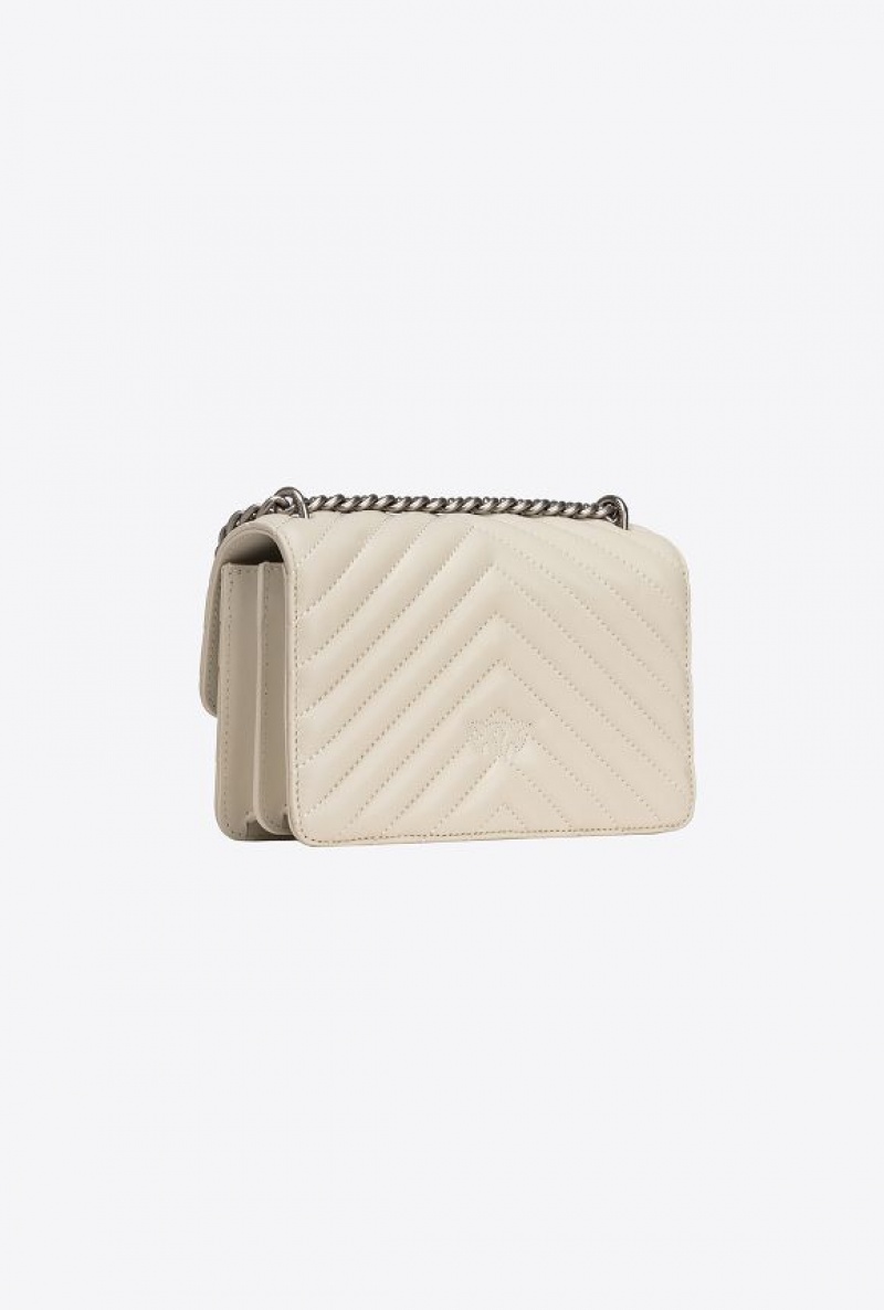 Pinko Mini Love Bag One Simply WHITE+WHITE-OLD SILVER | SN-PKO32511