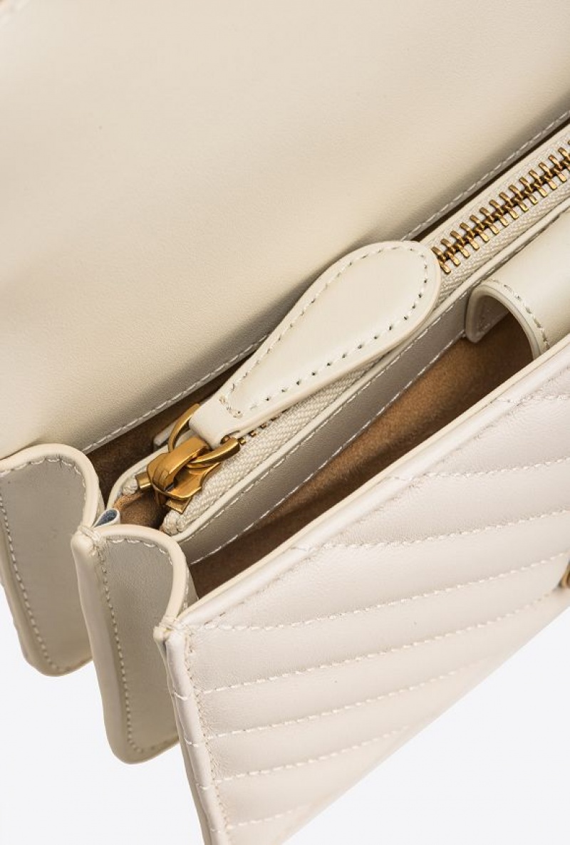 Pinko Mini Love Bag One Simply WHITE+WHITE-ANTIQUE GOLD | SN-PKO32513