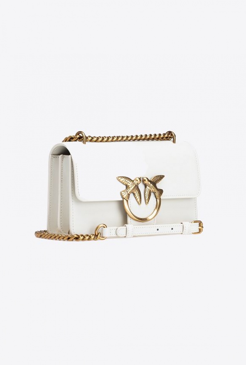 Pinko Mini Love Bag One Simply WHITE+WHITE-ANTIQUE GOLD | SN-PKO32531