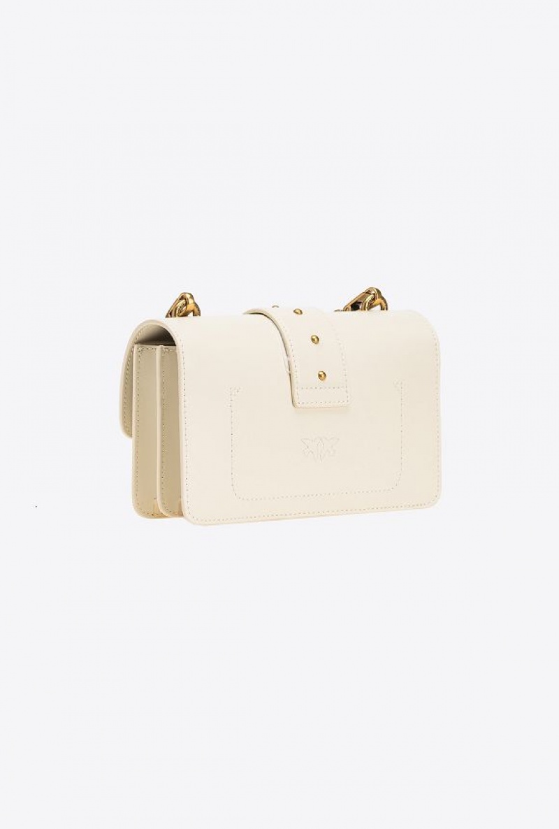 Pinko Mini Love Bag One Simply WHITE+WHITE-ANTIQUE GOLD | SN-PKO32538