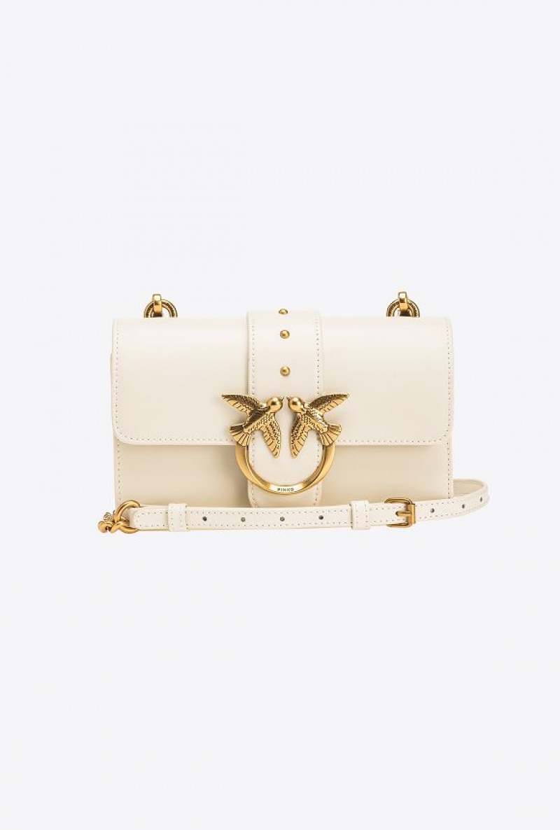 Pinko Mini Love Bag One Simply WHITE+WHITE-ANTIQUE GOLD | SN-PKO32538