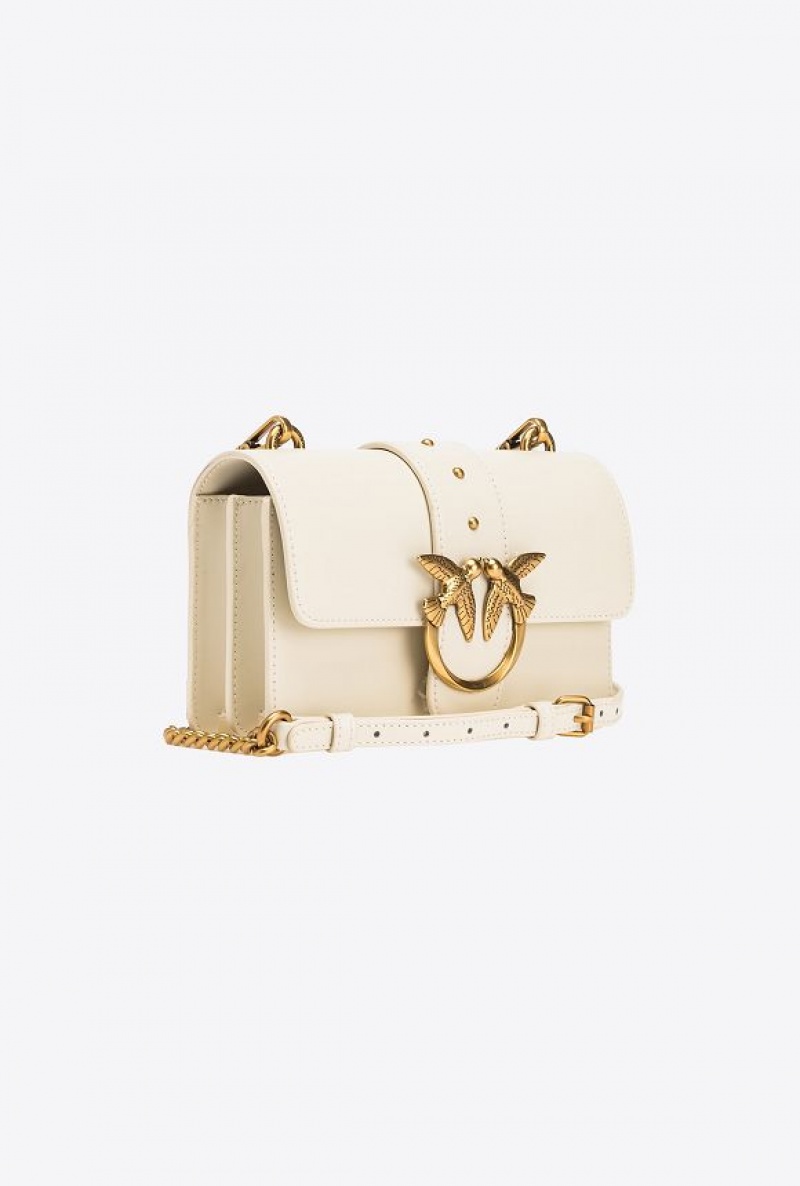 Pinko Mini Love Bag One Simply WHITE+WHITE-ANTIQUE GOLD | SN-PKO32755