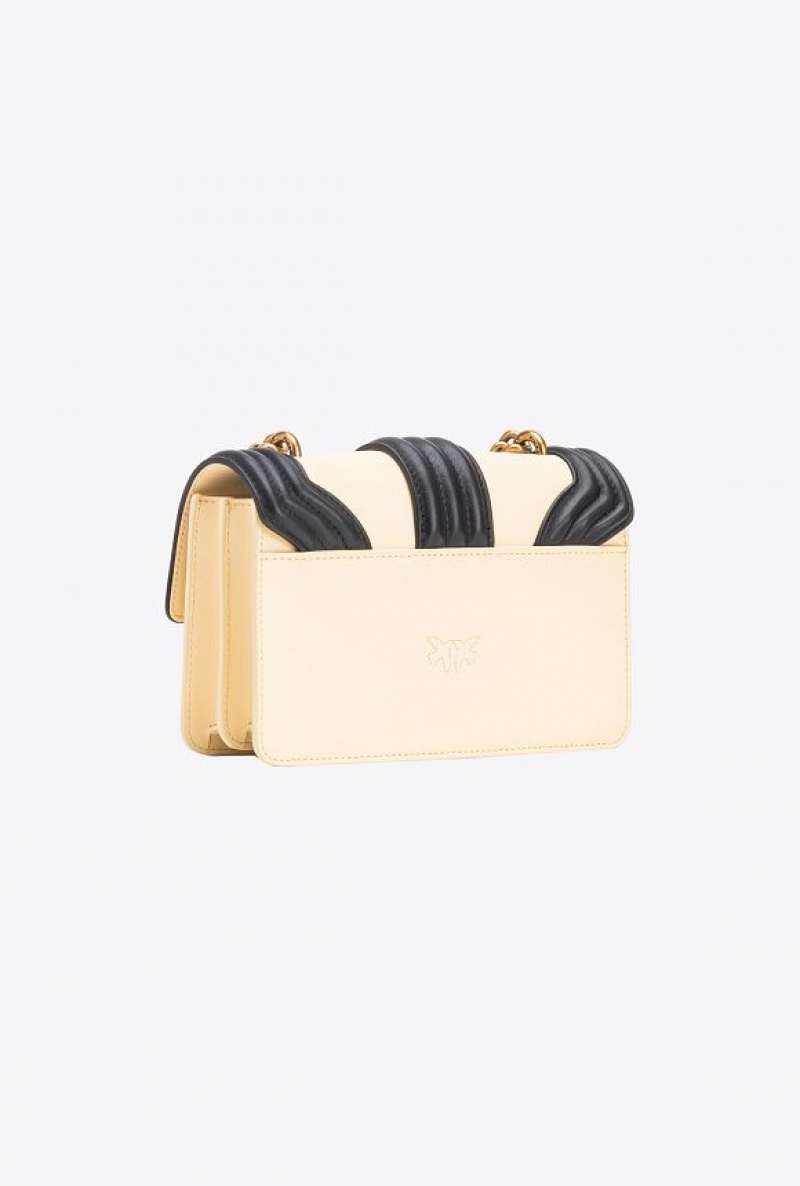 Pinko Mini Love Bag One With Piping DOUBLE CREAM-ANTIQUE GOLD | SN-PKO32551