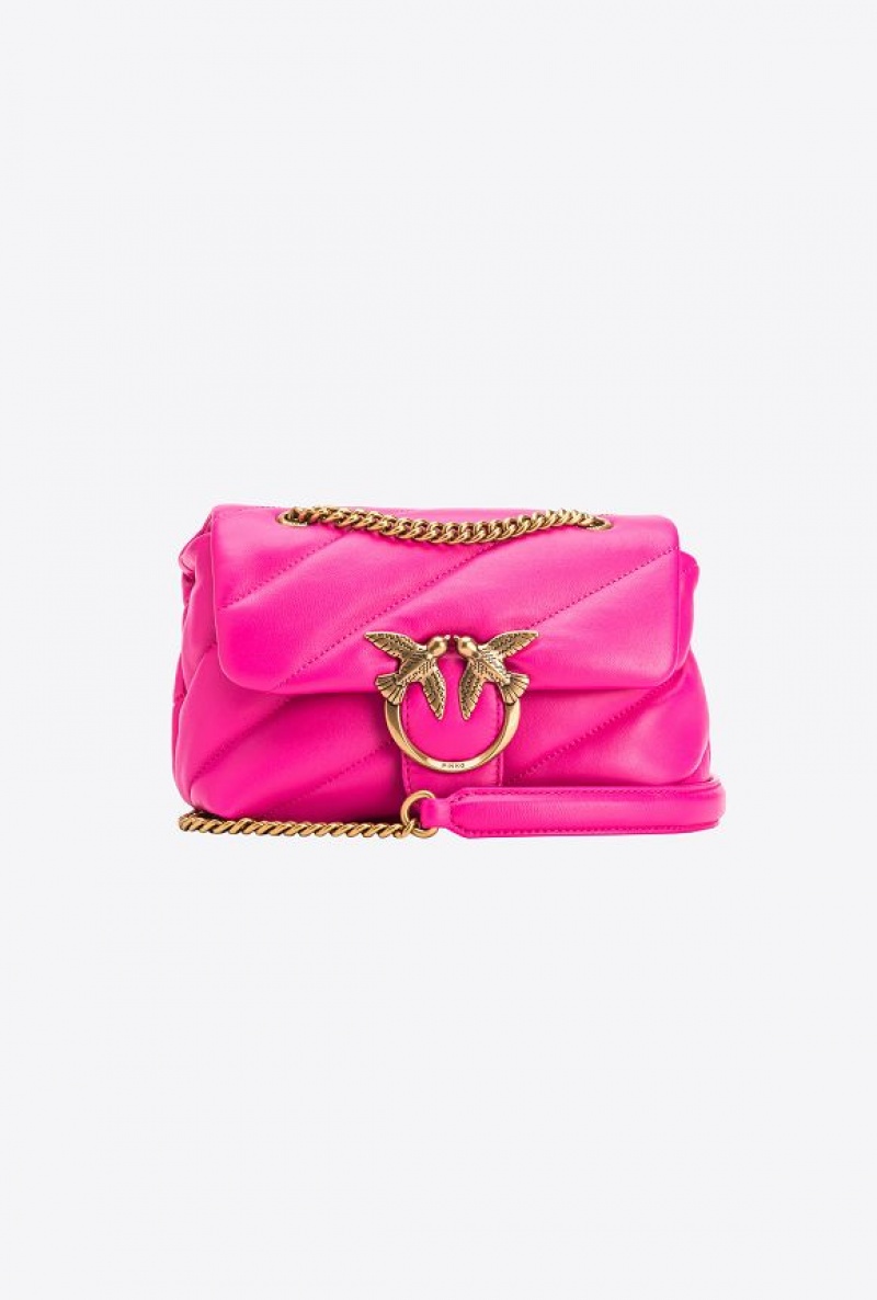 Pinko Mini Love Bag Puff Maxi Quilt PINKO PINK-ANTIQUE GOLD | SN-PKO32490