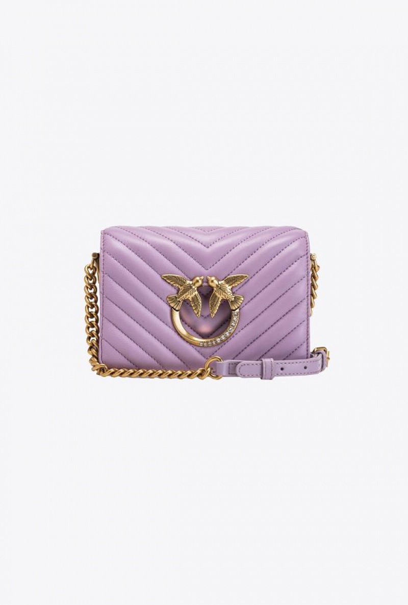 Pinko Mini Love Bag Click Chevron Jewel IRIS-ANTIQUE GOLD | SN-PKO32702