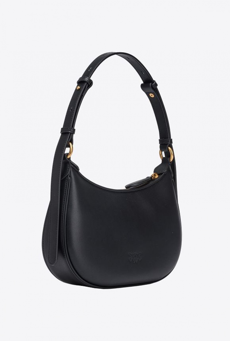 Pinko Mini Love Bag Half Moon Simply BLACK-ANTIQUE GOLD | SN-PKO32466