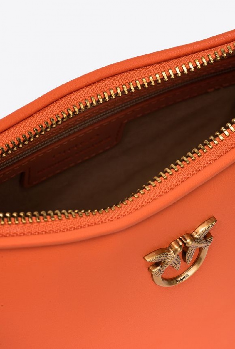 Pinko Mini Love Bag Half Moon Simply ORANGE-ANTIQUE GOLD | SN-PKO32623