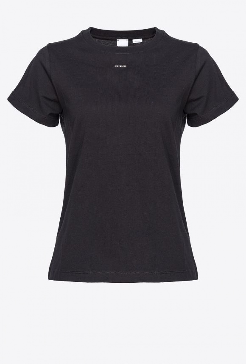 Pinko Mini-logo T-shirt LIMO BLACK | SN-PKO33266