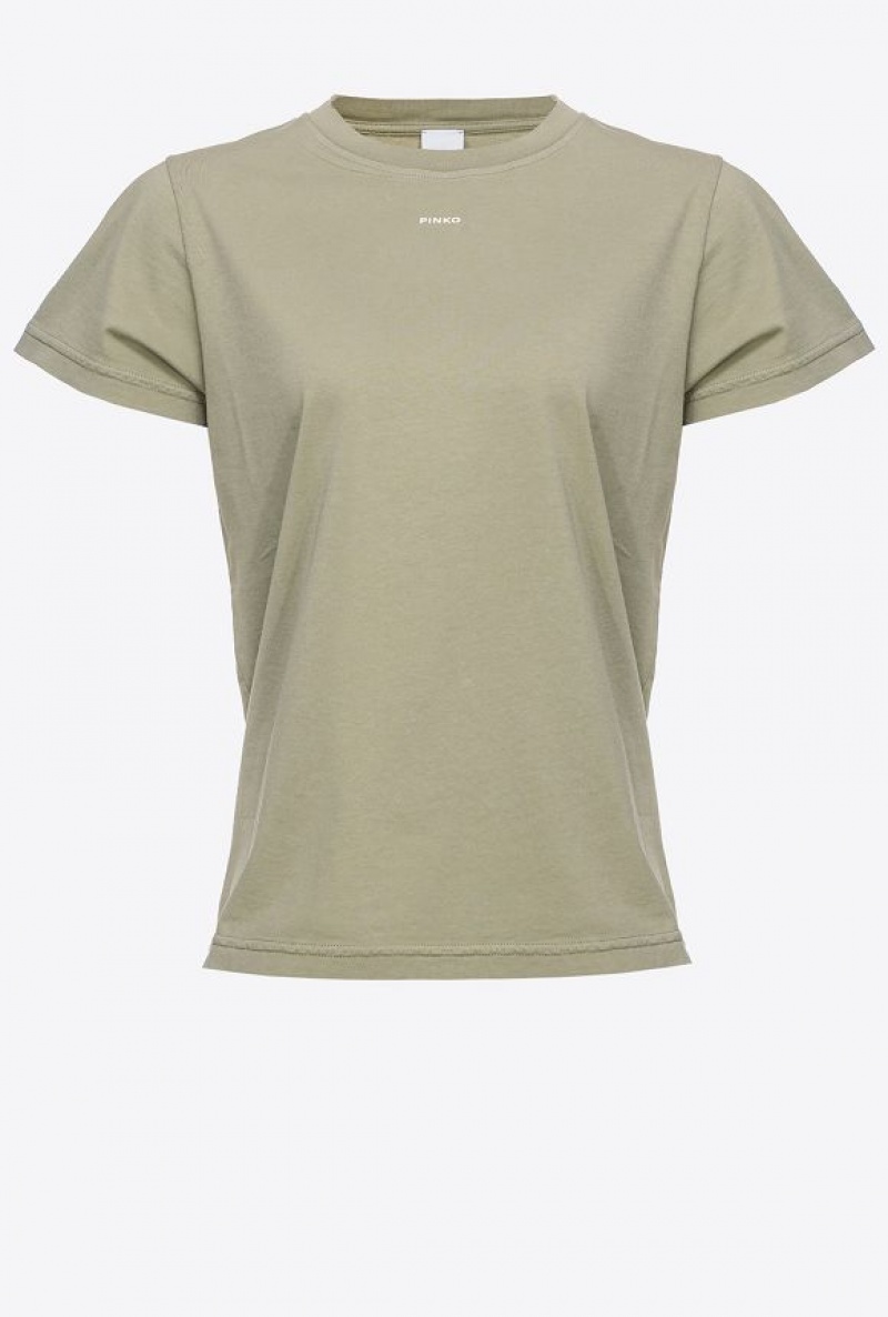 Pinko Mini-logo T-shirt VERTIVER GREEN | SN-PKO33263