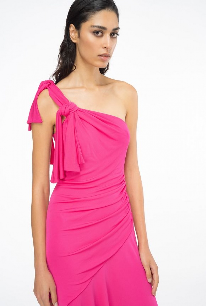 Pinko One-shoulder Dress With Flounce BEETROOT | SN-PKO32973