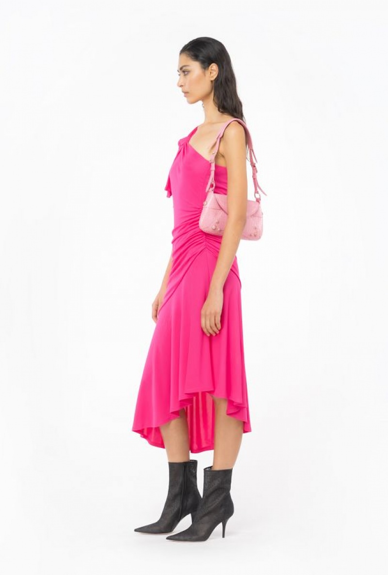 Pinko One-shoulder Dress With Flounce BEETROOT | SN-PKO32973