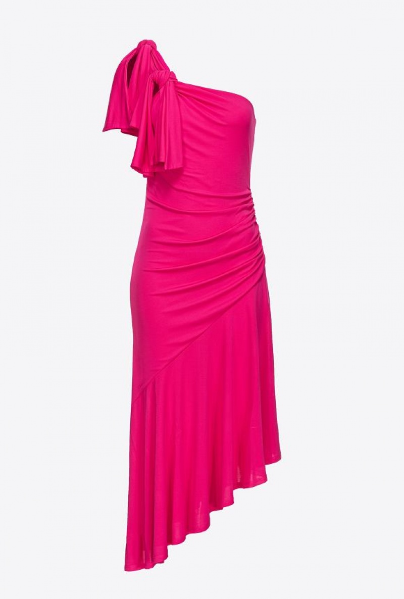 Pinko One-shoulder Dress With Flounce BEETROOT | SN-PKO32973