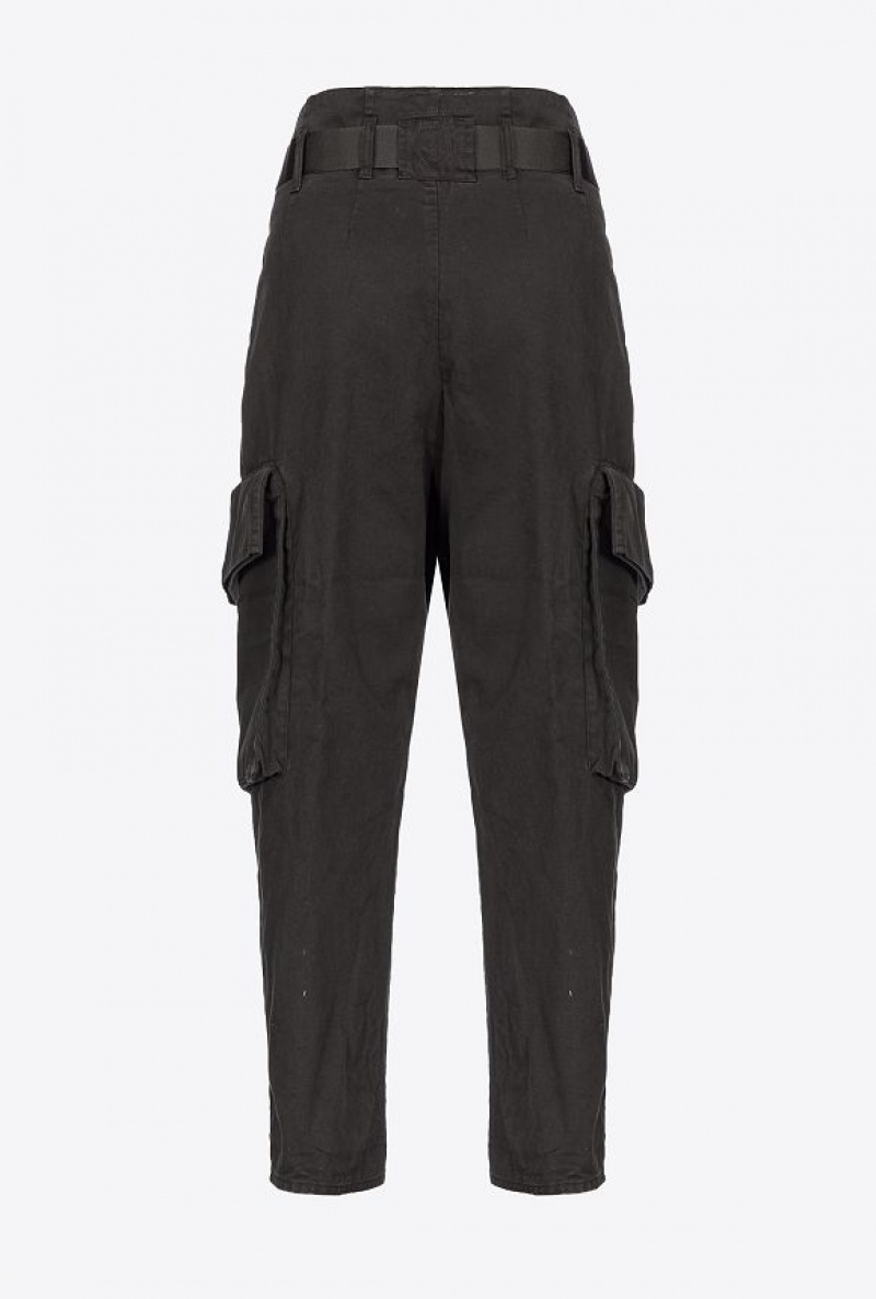 Pinko Oversized Cargo Trousers CAVIAR BLACK | SN-PKO33795