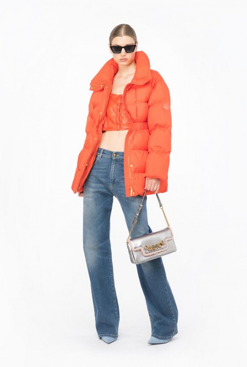 Pinko Padded High-neck Jacket SURIMI ORANGE | SN-PKO33617