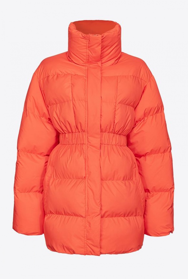 Pinko Padded High-neck Jacket SURIMI ORANGE | SN-PKO33617