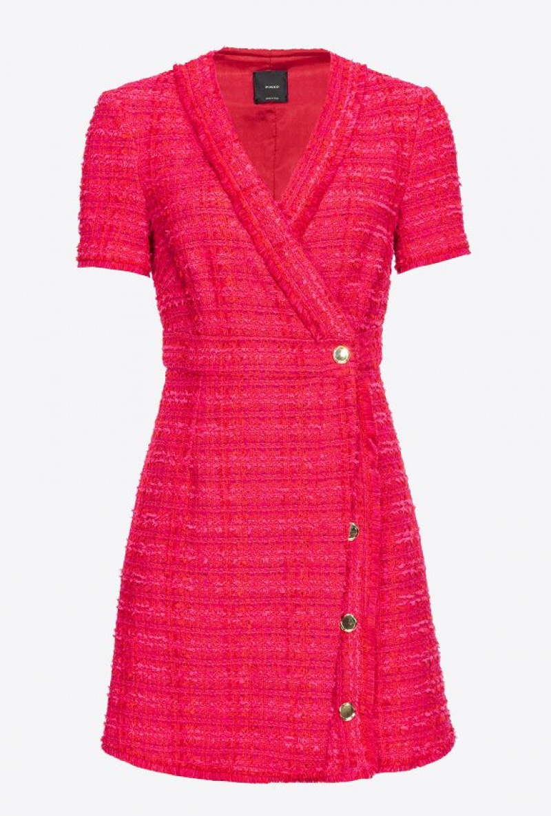 Pinko Patterned Tweed Mini Dress MULTI FUCHSIA/RED | SN-PKO32986