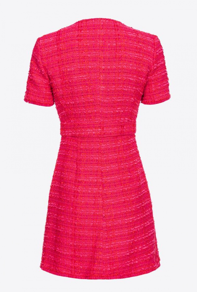 Pinko Patterned Tweed Mini Dress MULTI FUCHSIA/RED | SN-PKO32986