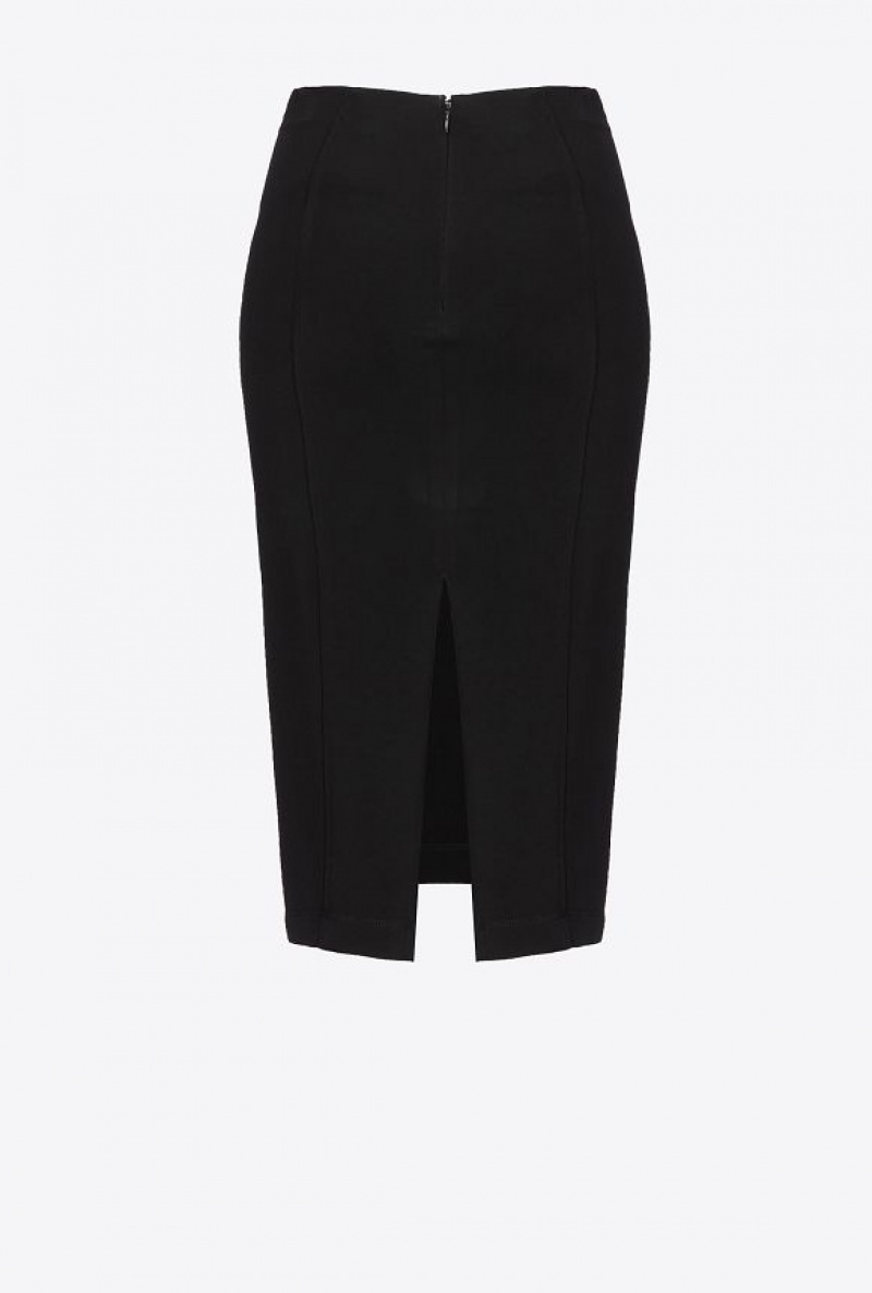 Pinko Pencil Skirt With Slit LIMO BLACK | SN-PKO33883