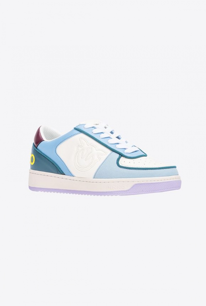 Pinko Pinko Basketball Sneakers | Acbc WHITE/SKY BLUE/GREEN | SN-PKO34131