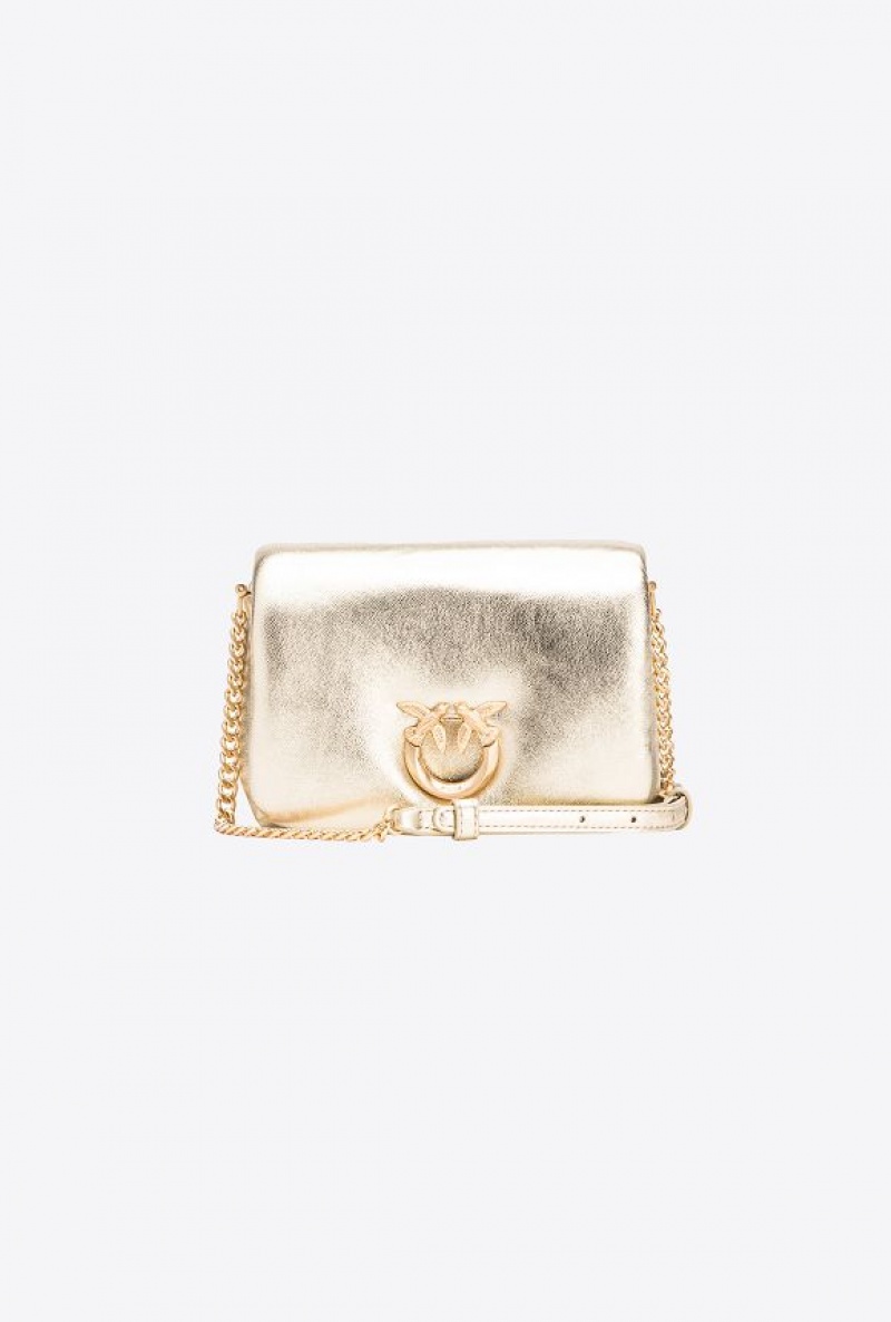 Pinko Pinko Galleria Baby Love Bag Click Puff In Laminated Nappa Leather GOLD-BLOCK COLOUR | SN-PKO32692