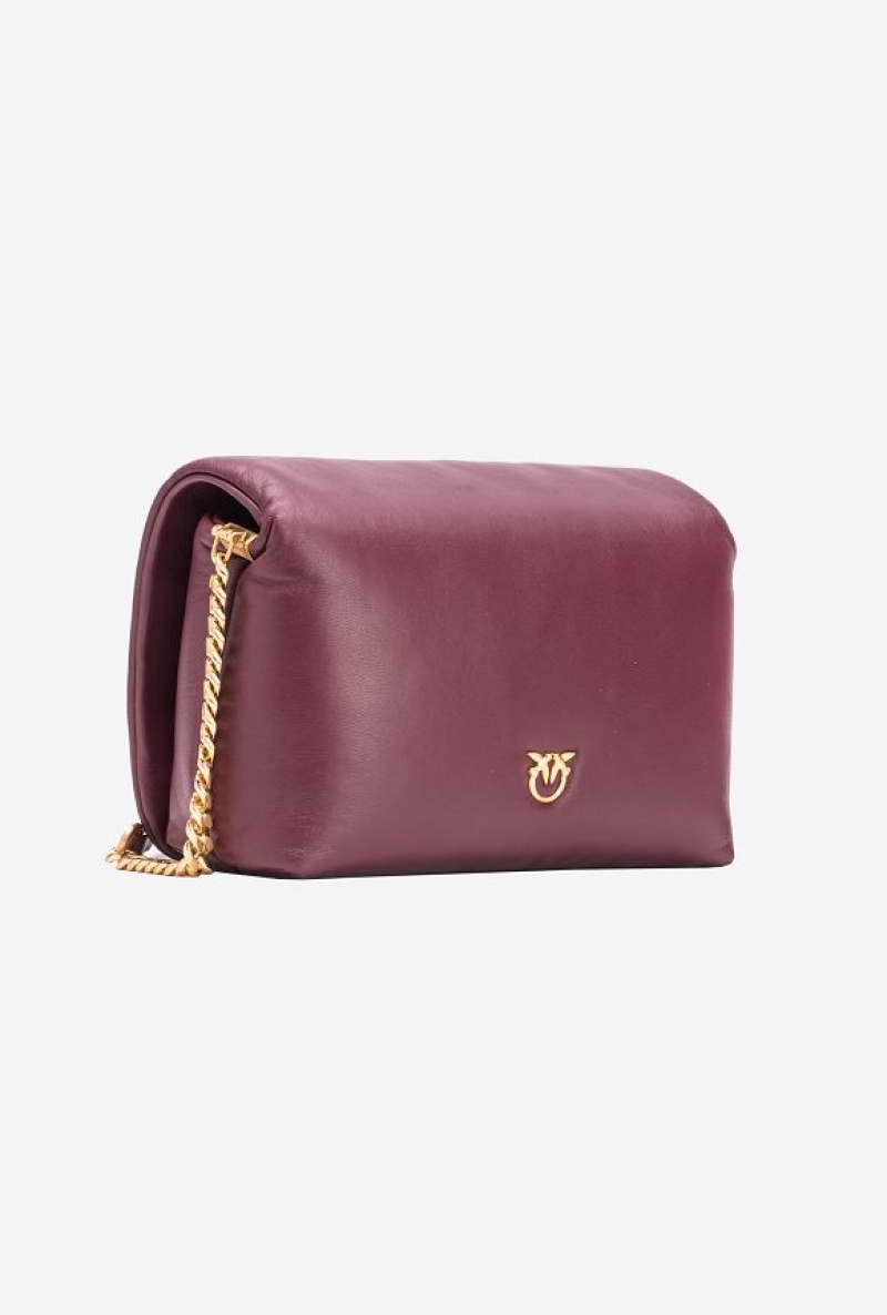 Pinko Pinko Galleria Classic Love Bag Click Puff BURGUNDY - WINDSOR WINE-BRUSHED GOLD | SN-PKO32361