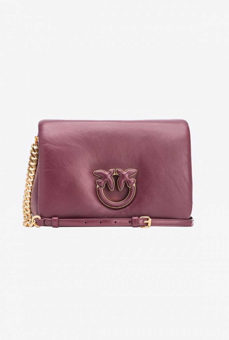 Pinko Pinko Galleria Classic Love Bag Click Puff BURGUNDY - WINDSOR WINE-BRUSHED GOLD | SN-PKO32361