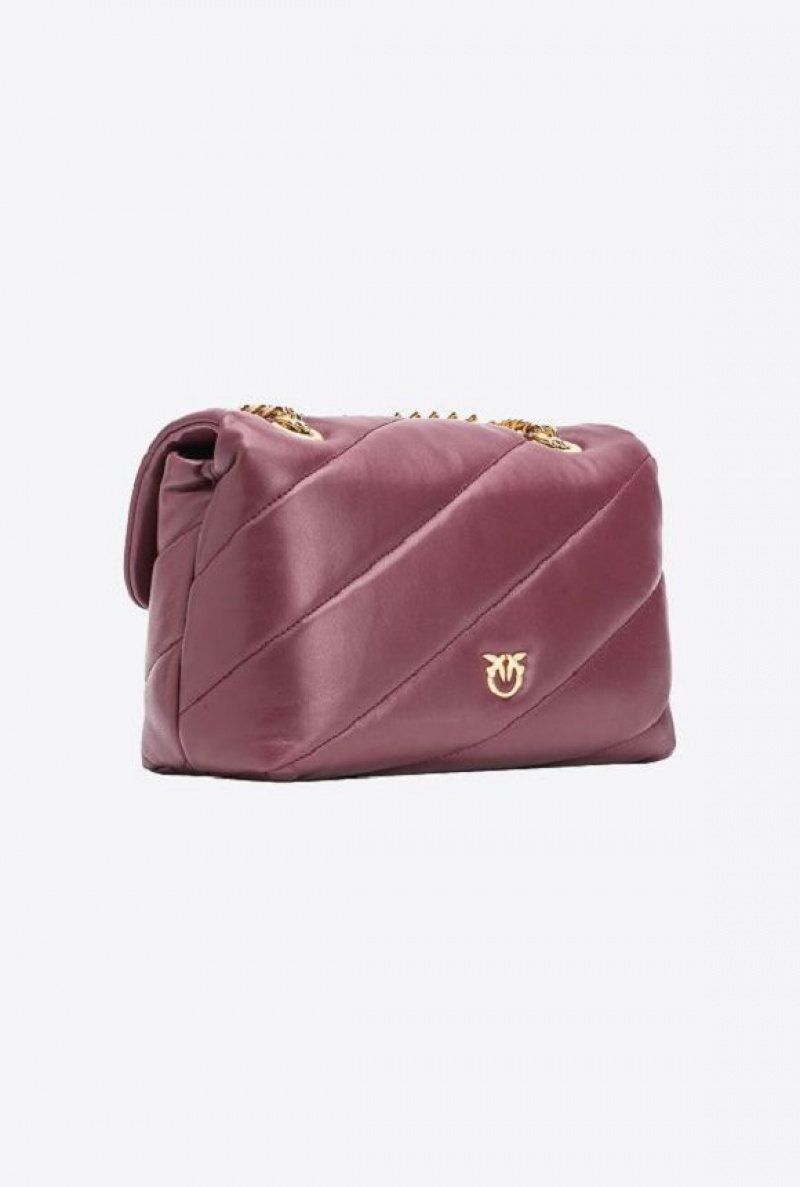 Pinko Pinko Galleria Classic Love Bag Puff BURGUNDY - WINDSOR WINE-BRUSHED GOLD | SN-PKO32336