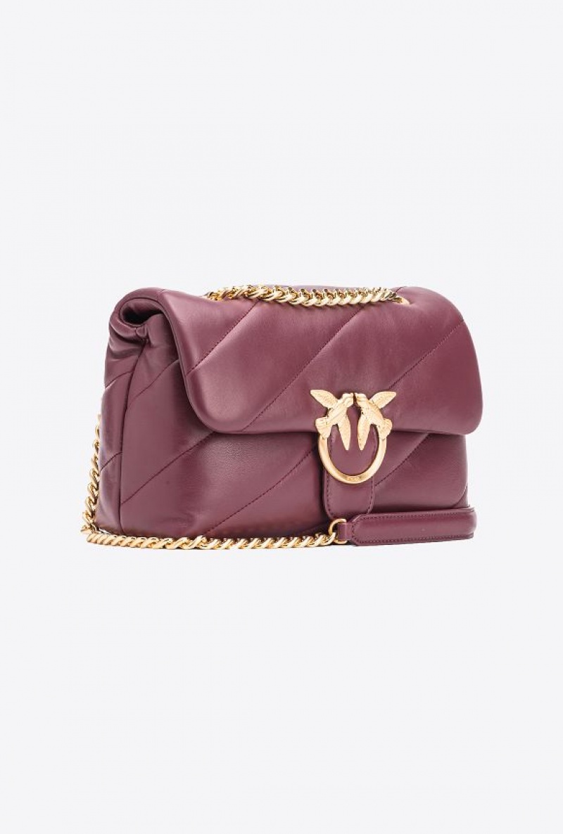 Pinko Pinko Galleria Classic Love Bag Puff BURGUNDY - WINDSOR WINE-BRUSHED GOLD | SN-PKO32336