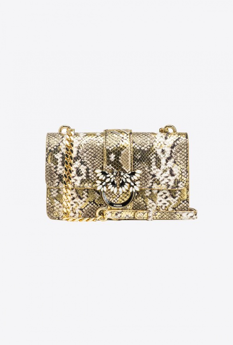 Pinko Pinko Galleria Laminated Reptile Mini Love Bag One HI7Y | SN-PKO32911