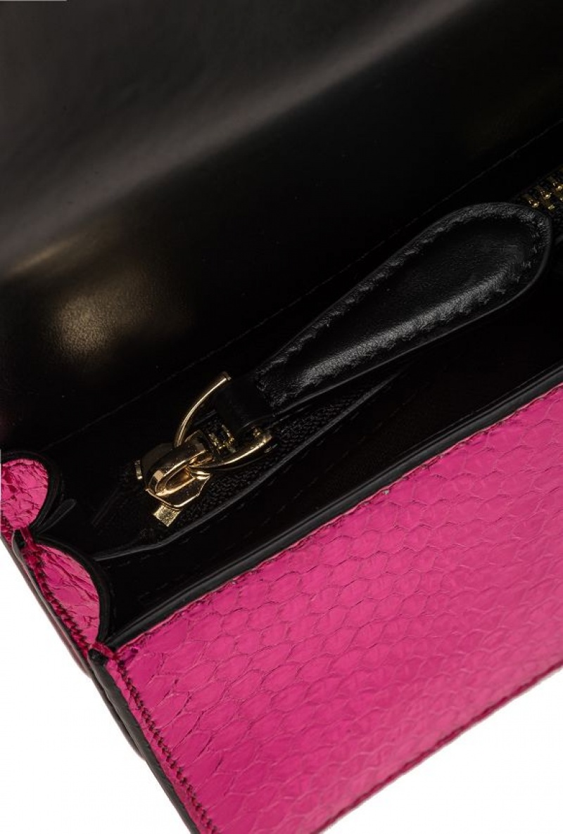 Pinko Pinko Galleria Laminated Reptile Mini Love Bag One FUCHSIA-SHINY GOLD | SN-PKO32938