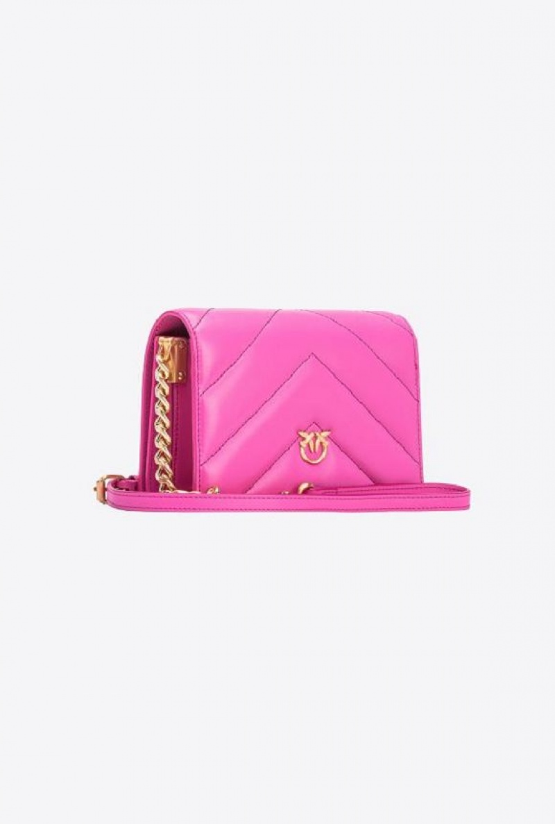 Pinko Pinko Galleria Mini Love Bag Click Big Chevron Opposite STRAWBERRY+COLOUR CONTRASTING COLOUR | SN-PKO32705