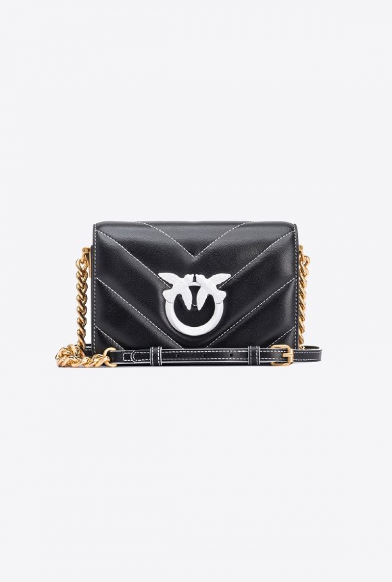 Pinko Pinko Galleria Mini Love Bag Click Big Chevron Opposite BLACK+COLOUR CONTRASTING COLOUR | SN-PKO32712