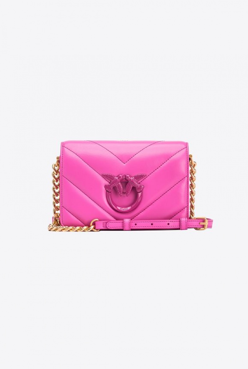 Pinko Pinko Galleria Mini Love Bag Click Big Chevron Opposite STRAWBERRY+COLOUR CONTRASTING COLOUR | SN-PKO32358