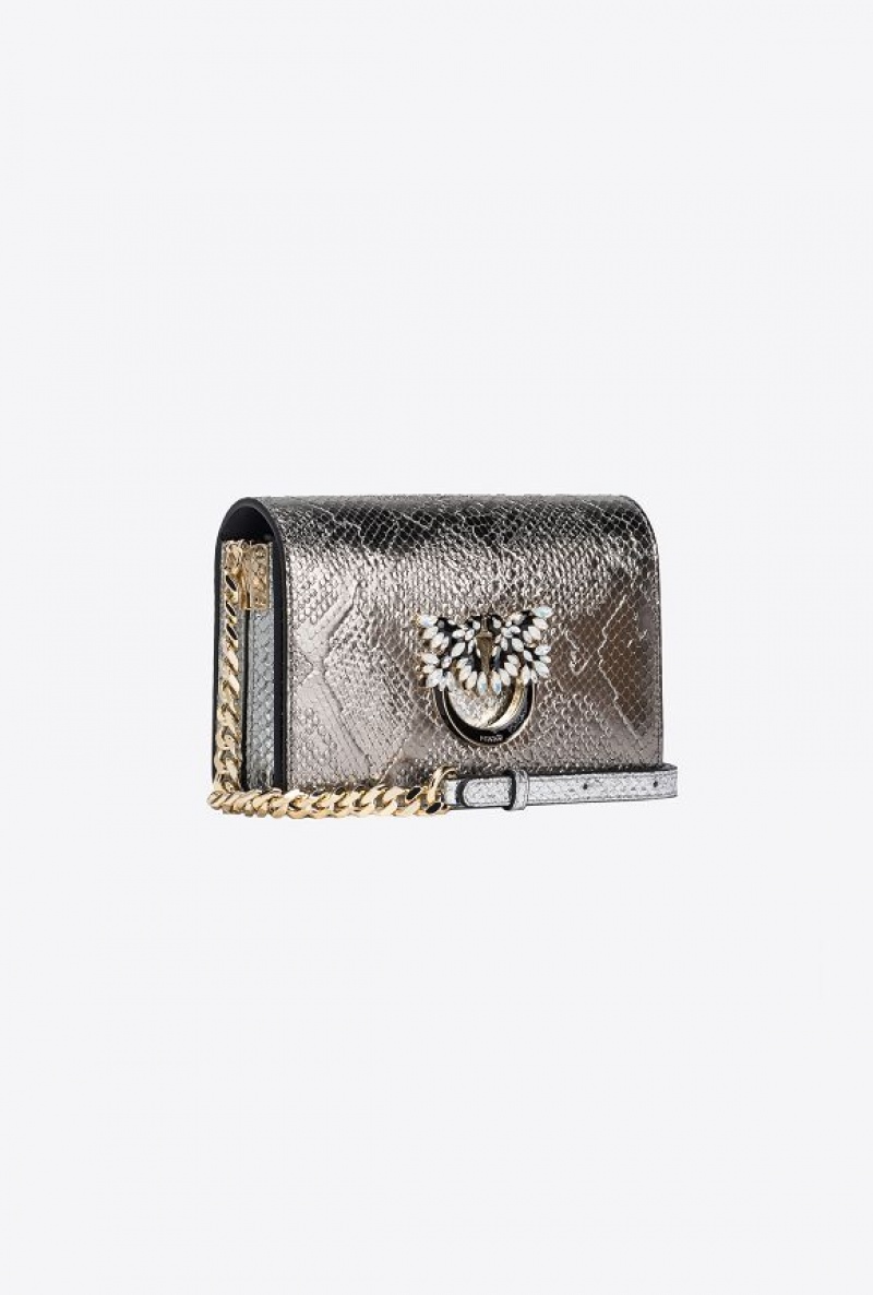 Pinko Pinko Galleria Mini Love Bag Click In Punched Reptile Skin IEHL | SN-PKO32917