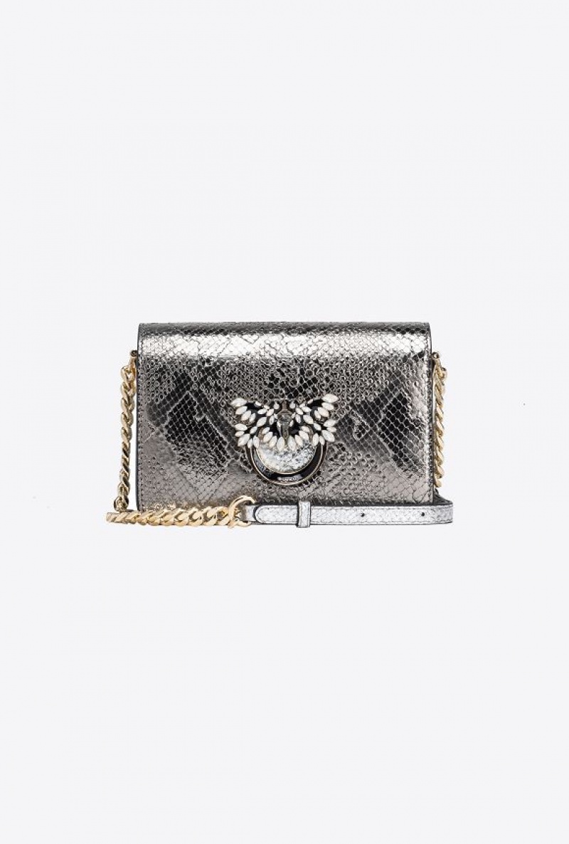 Pinko Pinko Galleria Mini Love Bag Click In Punched Reptile Skin IEHL | SN-PKO32917