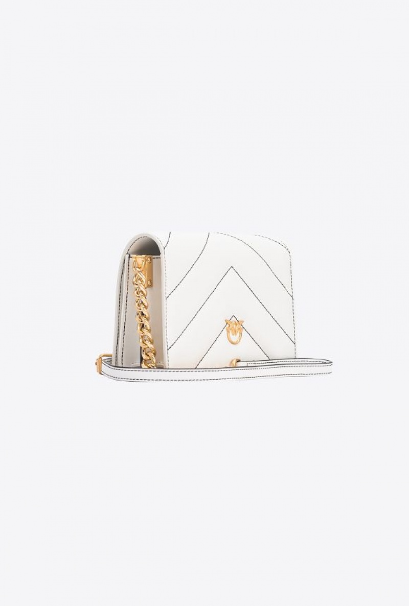 Pinko Pinko Galleria Mini Love Bag Click Big Chevron Opposite SILK WHITE+COLOUR CONTRASTING COLOUR | SN-PKO32959