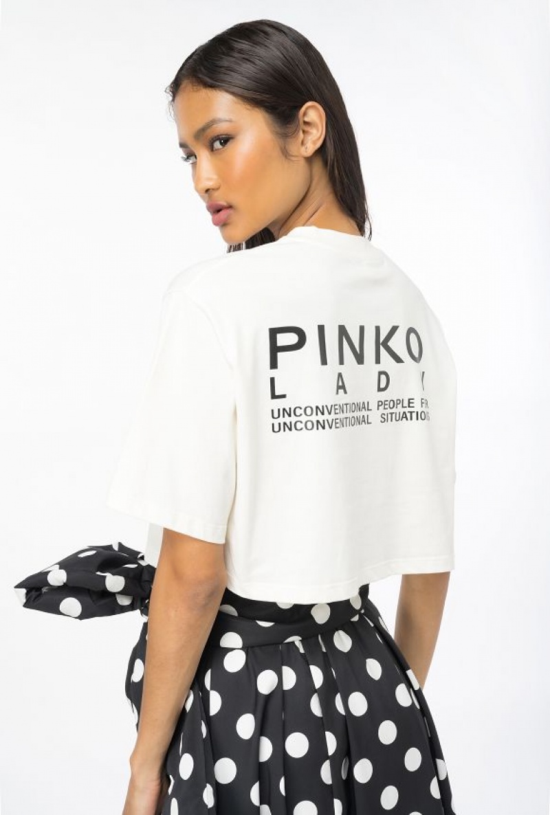 Pinko Pinko Lady Crop Top WINTER WHITE | SN-PKO33324