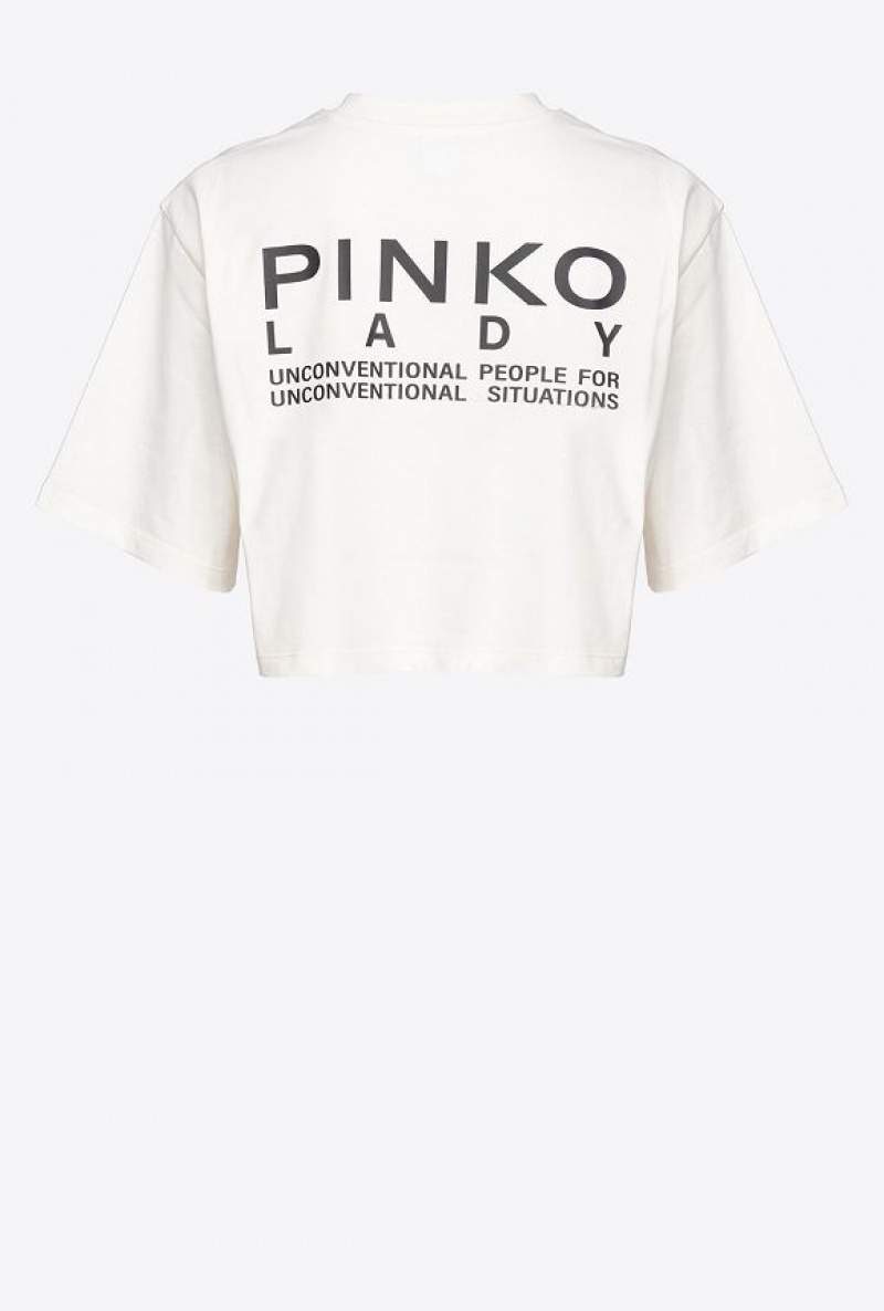 Pinko Pinko Lady Crop Top WINTER WHITE | SN-PKO33324