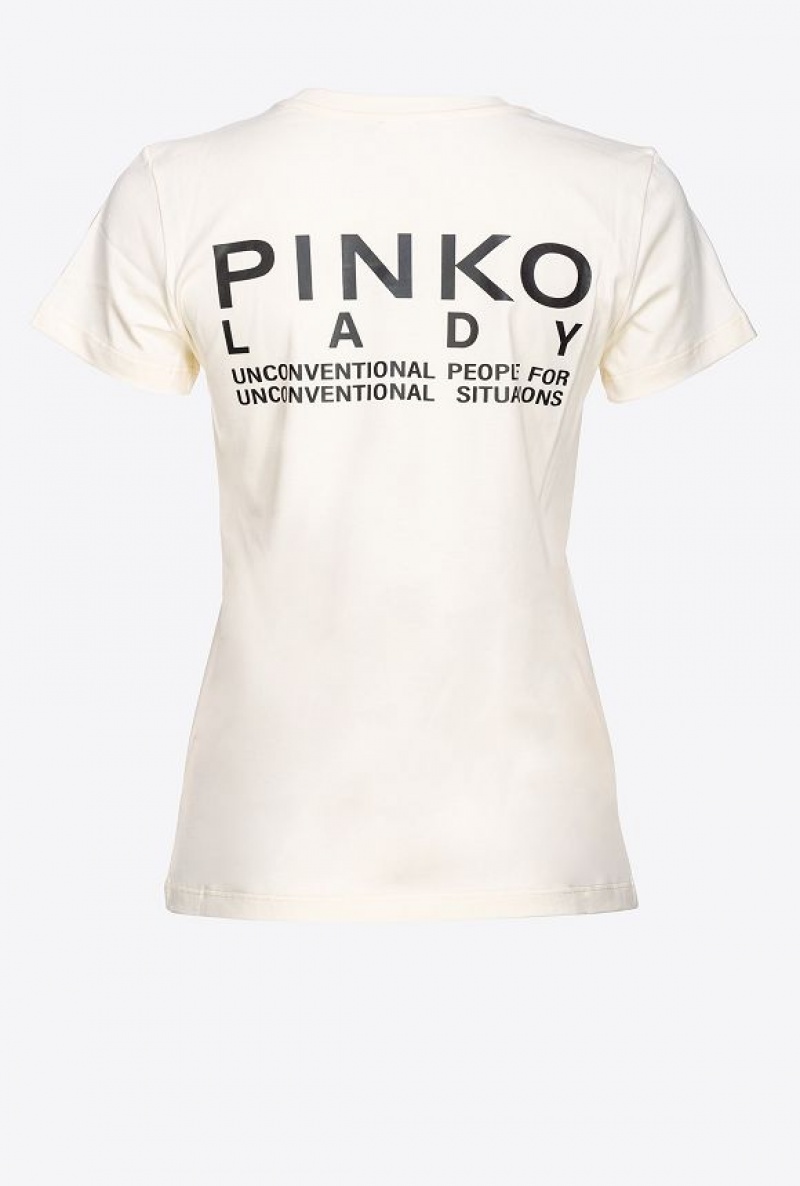 Pinko Pinko Lady T-shirt WINTER WHITE | SN-PKO33289