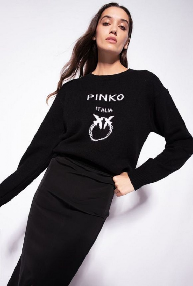 Pinko Pinko Love Birds Pullover BLACK/WHITE | SN-PKO33412