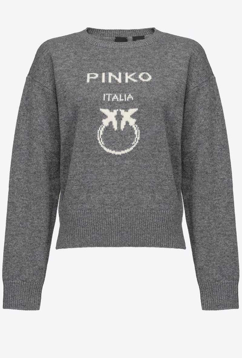 Pinko Pinko Love Birds Pullover DRIZZLE GREY | SN-PKO33409