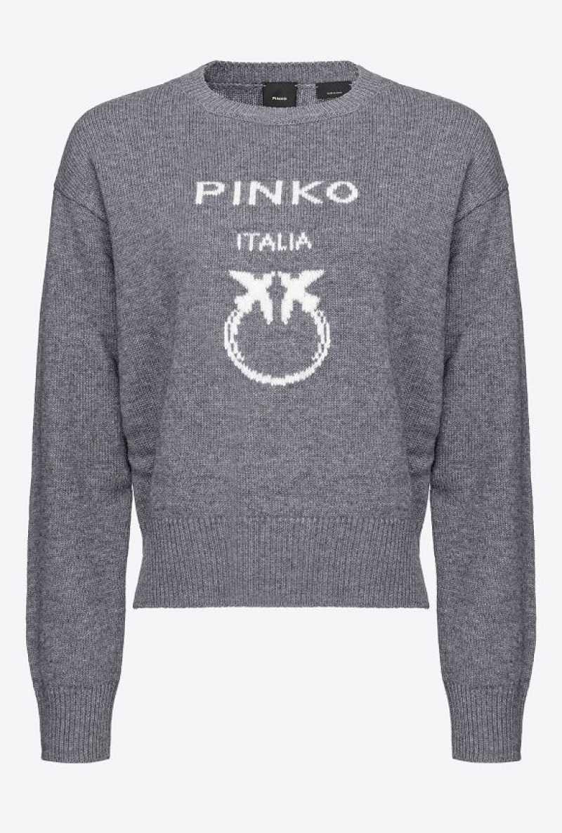 Pinko Pinko Love Birds Pullover DRIZZLE GREY | SN-PKO33423