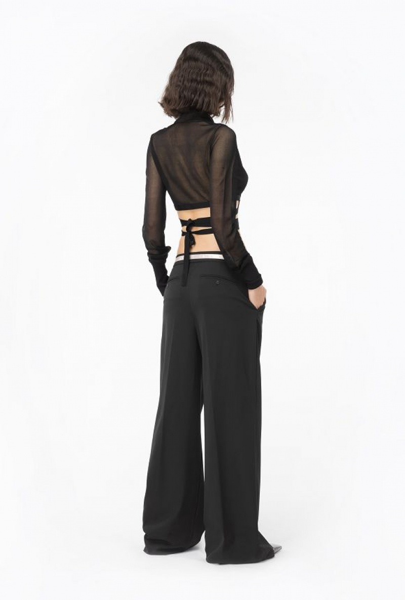 Pinko Pinko Reimagine Trousers With Ribbon By Patrick Mcdowell BLACK/PINK | SN-PKO33681