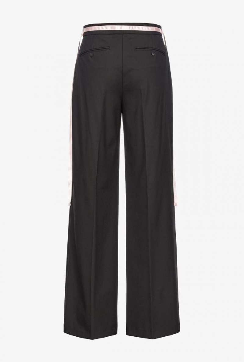 Pinko Pinko Reimagine Trousers With Ribbon By Patrick Mcdowell BLACK/PINK | SN-PKO33681