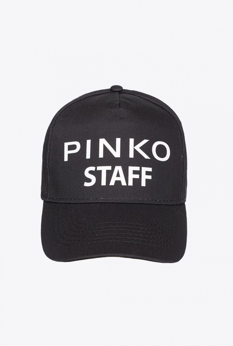 Pinko Pinko Staff Baseball Cap BLACK/WHITE | SN-PKO34376