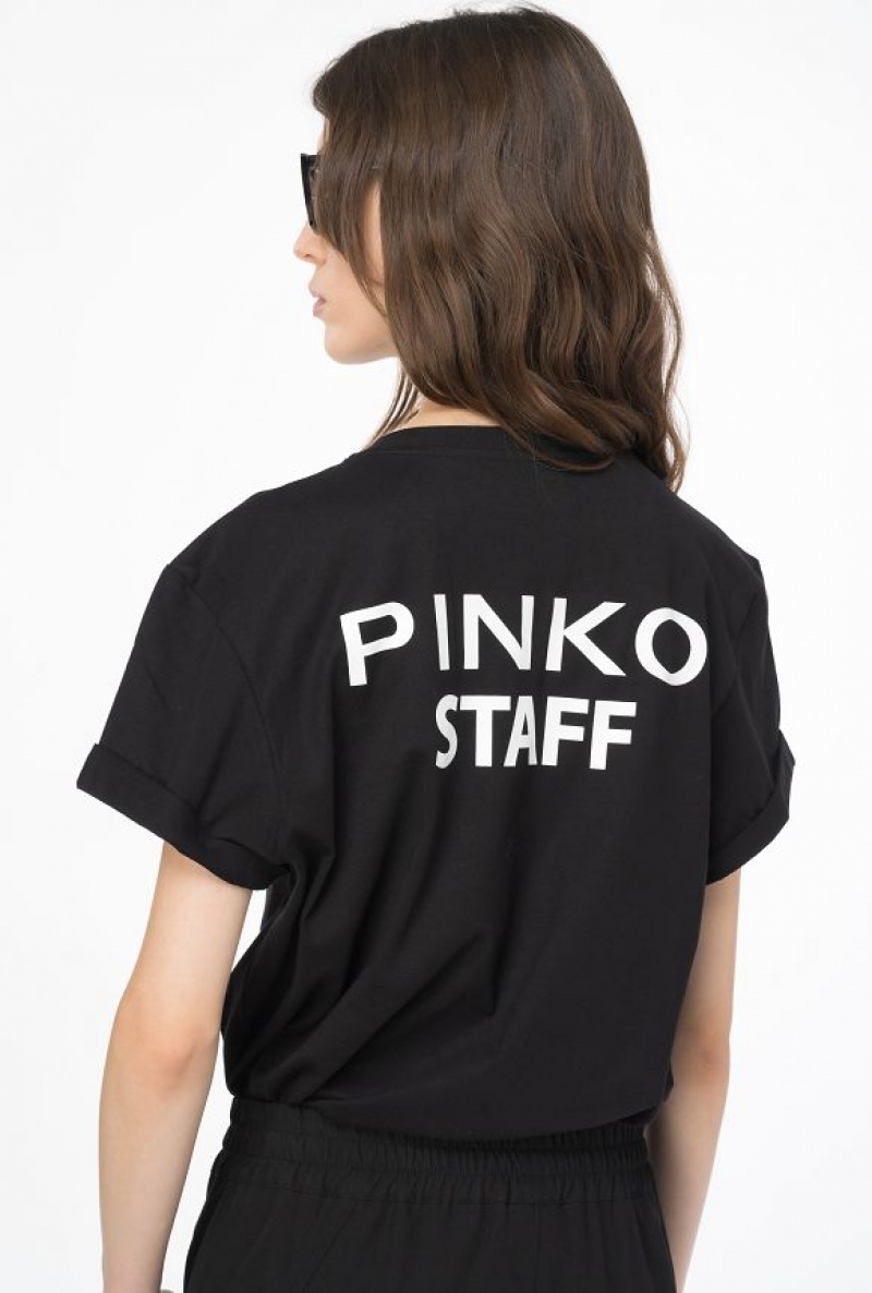 Pinko Pinko Staff T-shirt BLACK/WHITE | SN-PKO33378