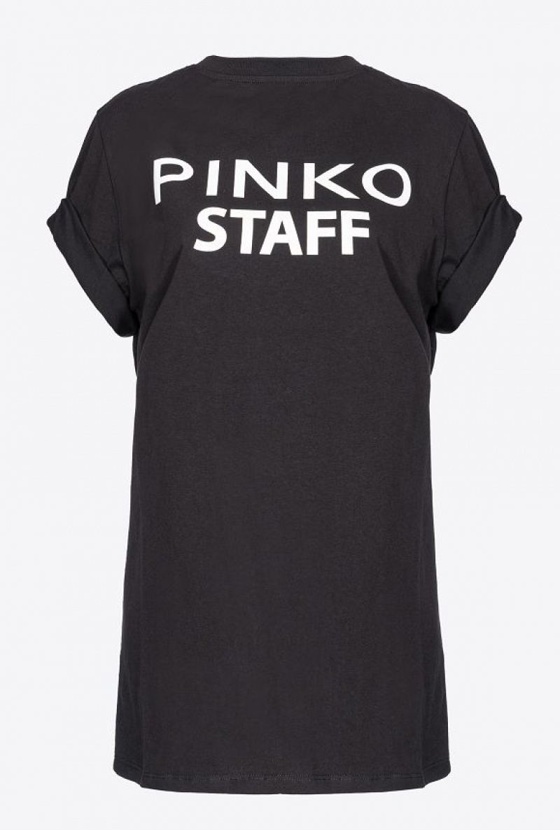 Pinko Pinko Staff T-shirt BLACK/WHITE | SN-PKO33378