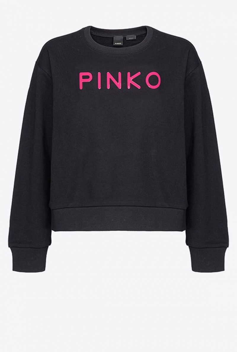 Pinko Pinko-print Sweatshirt LIMO BLACK | SN-PKO33449